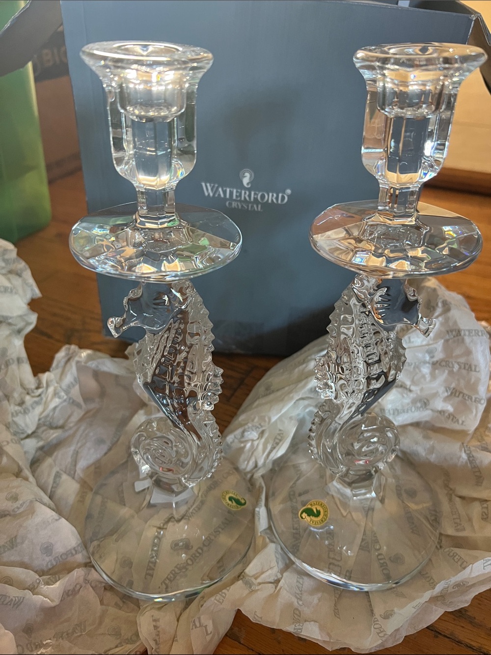 Waterford Seahorse Candlesticks Pair - Picture 2 of 7